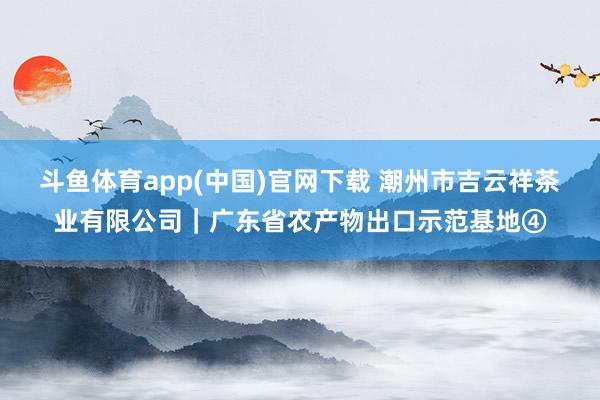斗鱼体育app(中国)官网下载 潮州市吉云祥茶业有限公司｜广东省农产物出口示范基地④