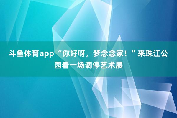 斗鱼体育app “你好呀，梦念念家！”来珠江公园看一场调停艺术展