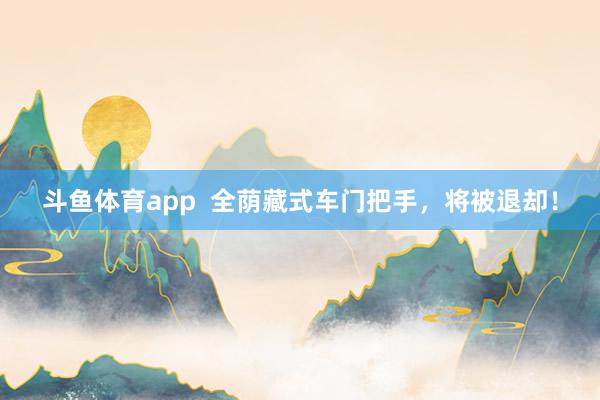 斗鱼体育app  全荫藏式车门把手，将被退却！
