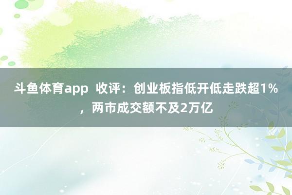 斗鱼体育app  收评：创业板指低开低走跌超1%，两市成交额不及2万亿