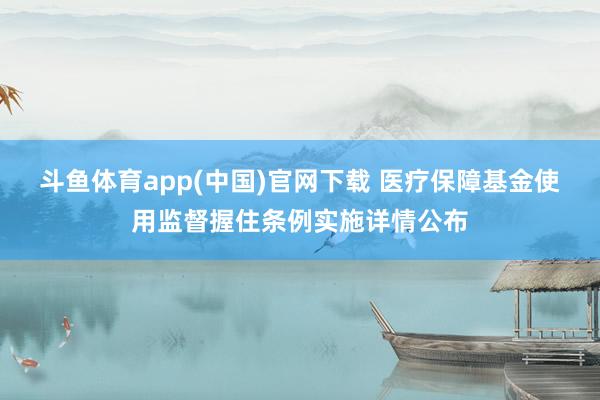 斗鱼体育app(中国)官网下载 医疗保障基金使用监督握住条例实施详情公布