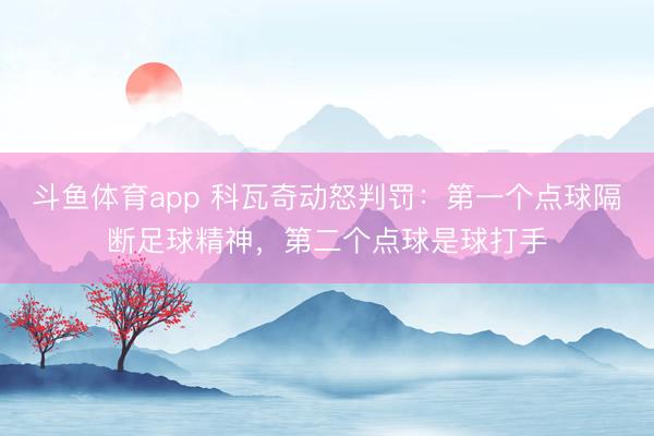 斗鱼体育app 科瓦奇动怒判罚：第一个点球隔断足球精神，第二个点球是球打手