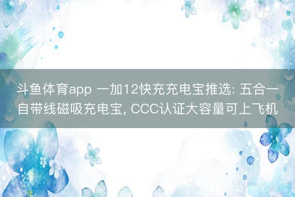 斗鱼体育app 一加12快充充电宝推选: 五合一自带线磁吸充电宝， CCC认证大容量可上飞机